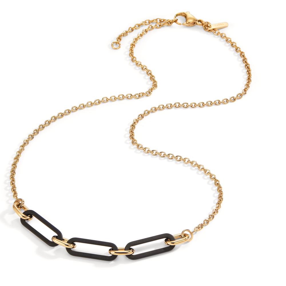 Collier Soho Gold aus Edelstahl mit Carbon verstellbar