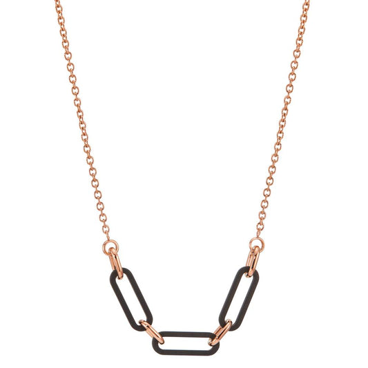 Collier Acier inoxydable, Carbone rosé PVD 42-45 cm