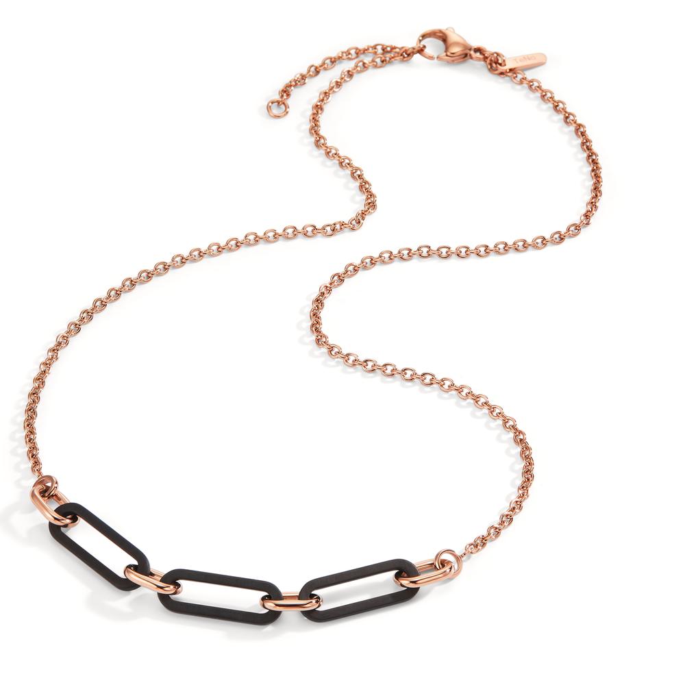 Collier Acier inoxydable, Carbone rosé PVD 42-45 cm