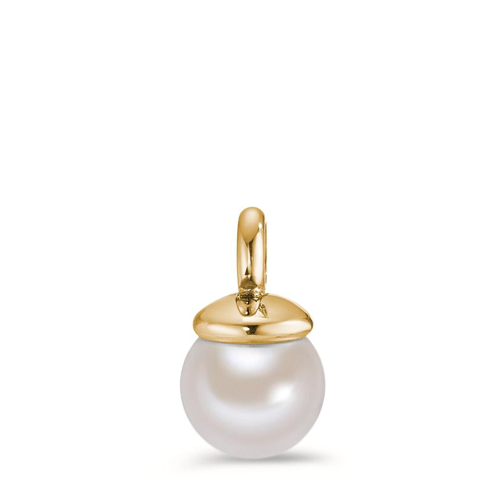 Pearl Drop Anhänger Arya, Edelstahl-Gold mit Muschelperle, Ø7mm