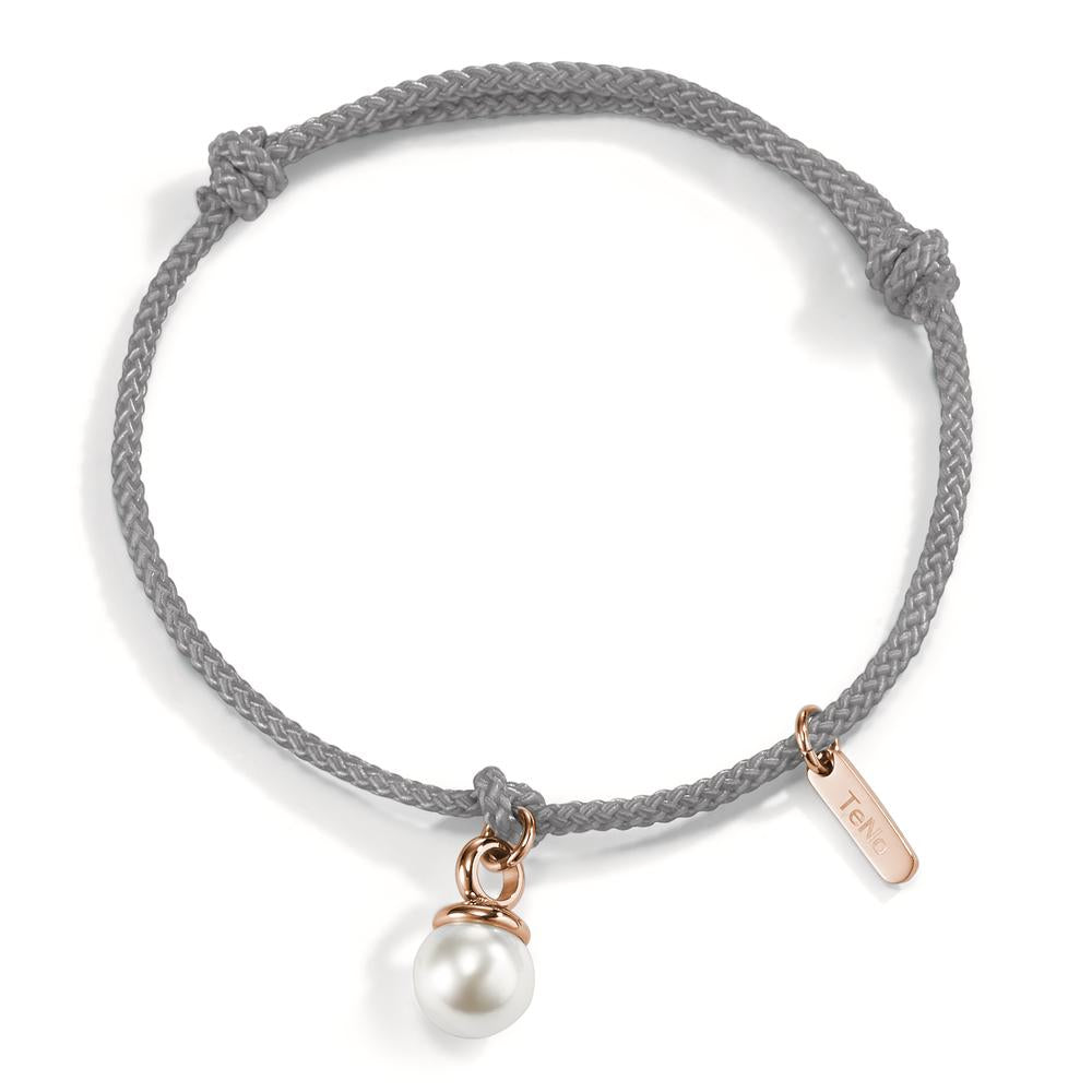 Pearl Drop Armband Rosé - Grau mit Muschelperle Ø7 mm verstellbar