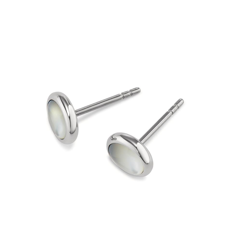 Clous d'oreilles Acier inoxydable nacre Ø8 mm