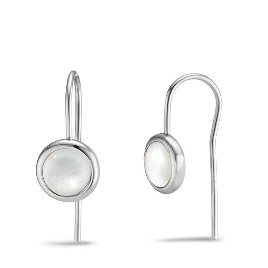 Pendant d'oreilles Acier inoxydable nacre Ø10 mm