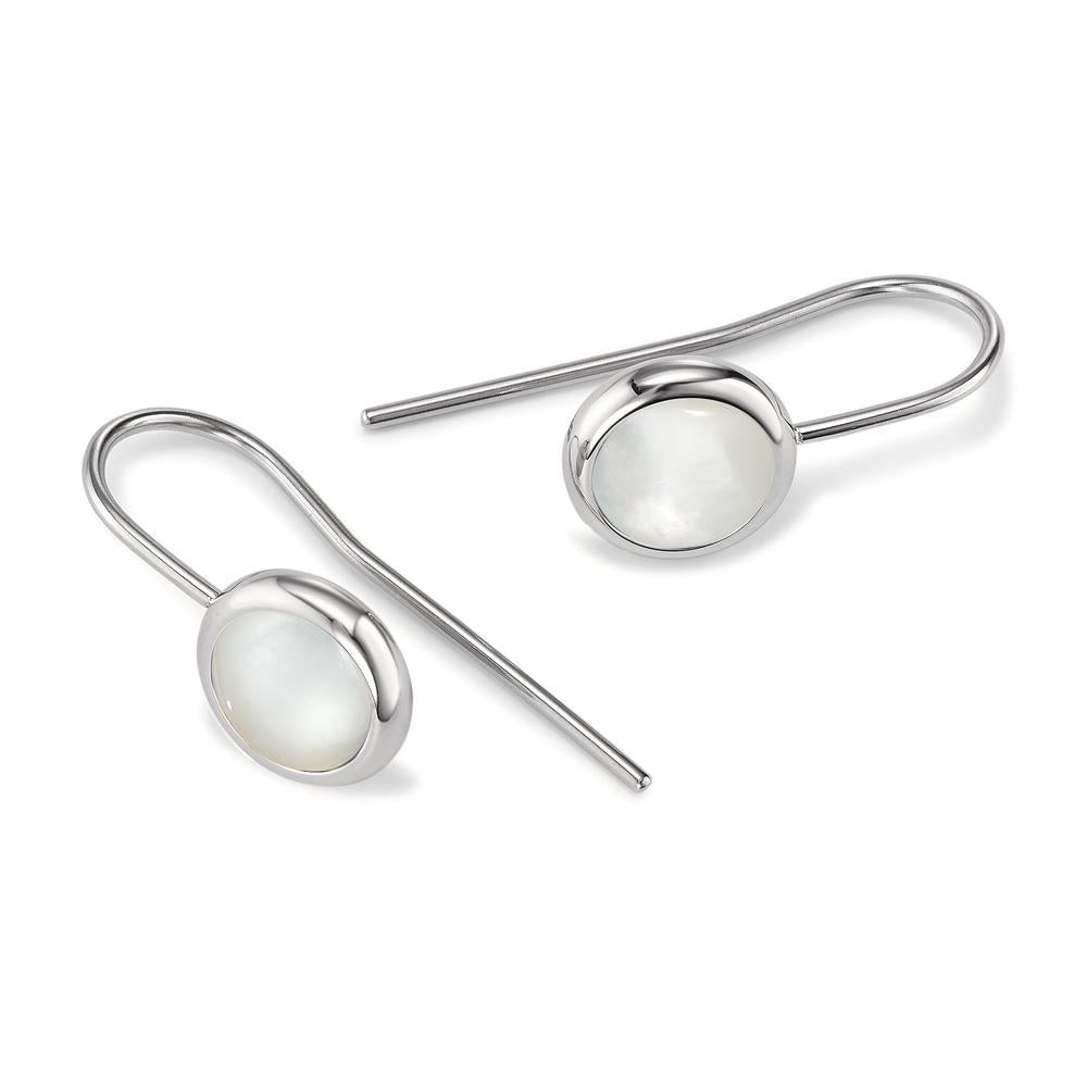 Pendant d'oreilles Acier inoxydable nacre Ø10 mm