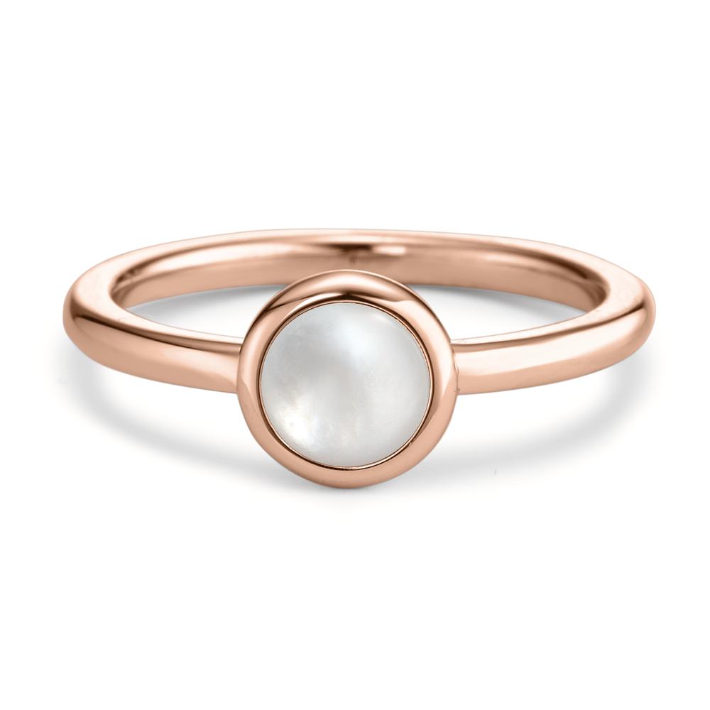 Bague Acier inoxydable rosé PVD nacre Ø8 mm