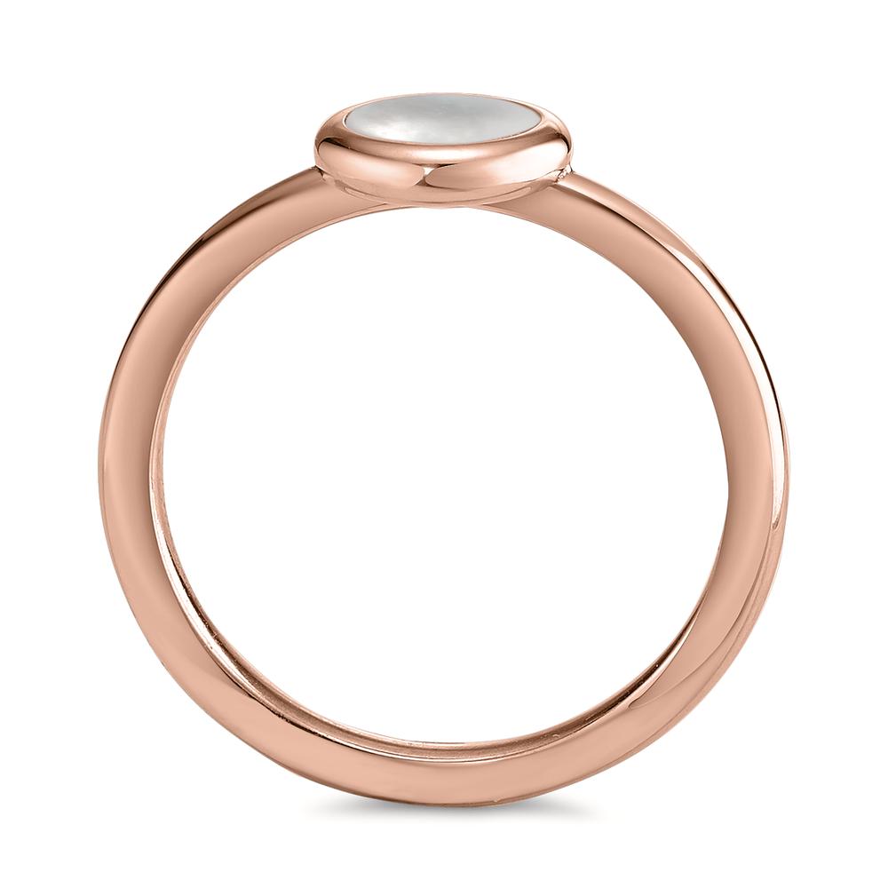 Fingerring Edelstahl rosé IP beschichtet Perlmutt Ø8 mm