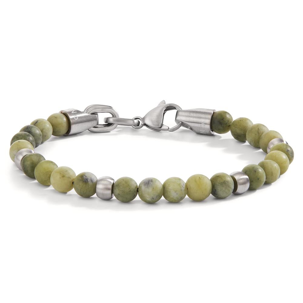 Bracelet Acier inoxydable Jade vert 19 cm Ø6.5 mm