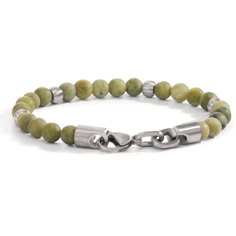 Armband ERA aus natürlichen Jade Perlen mit Edelstahl Ø6.5 mm