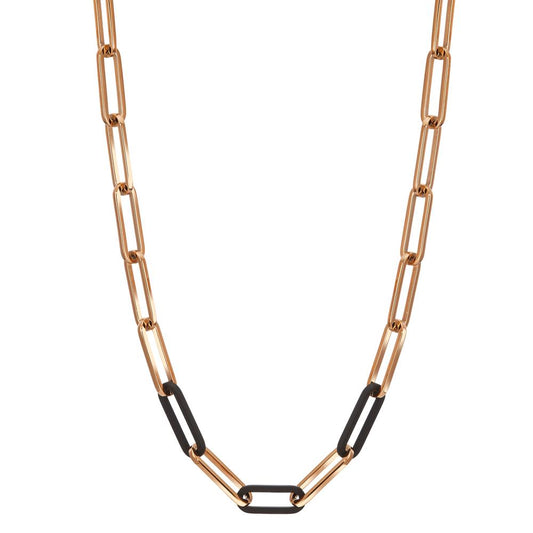 Collier Acier inoxydable, Carbone rosé PVD 45-48 cm