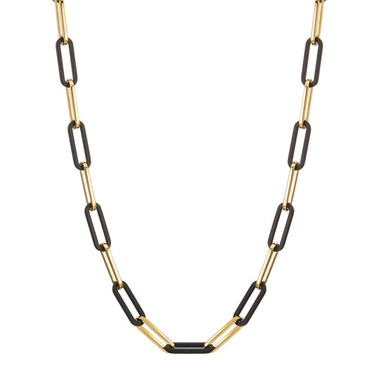 Collier Acier inoxydable, Carbone jaune PVD 45-48 cm