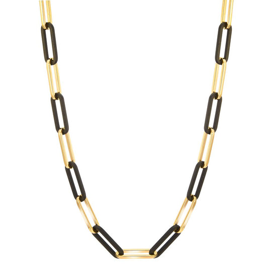 Collier Acier inoxydable, Carbone jaune PVD 45-48 cm