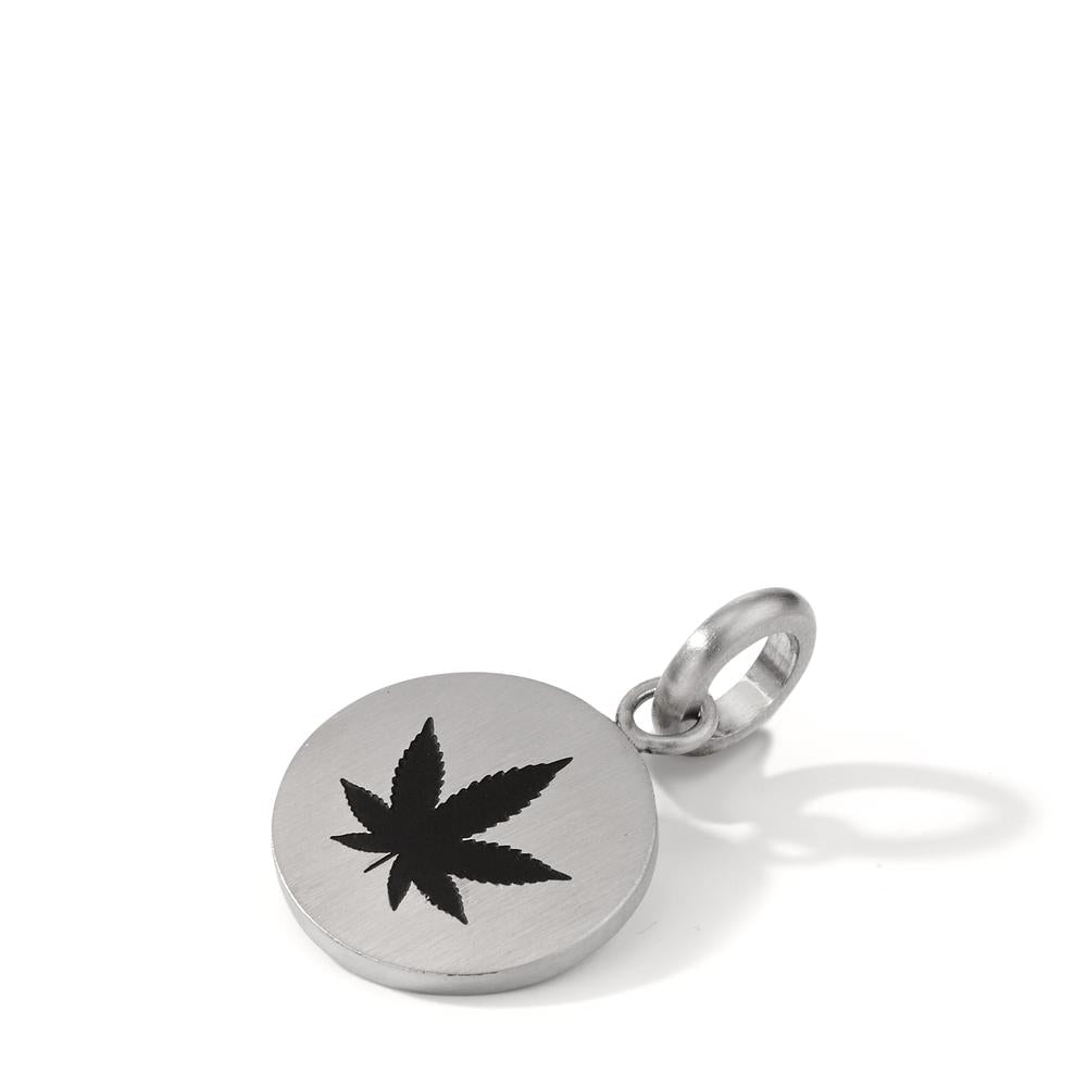 Pendentif Acier inoxydable Émaillé Cannabis Ø15 mm