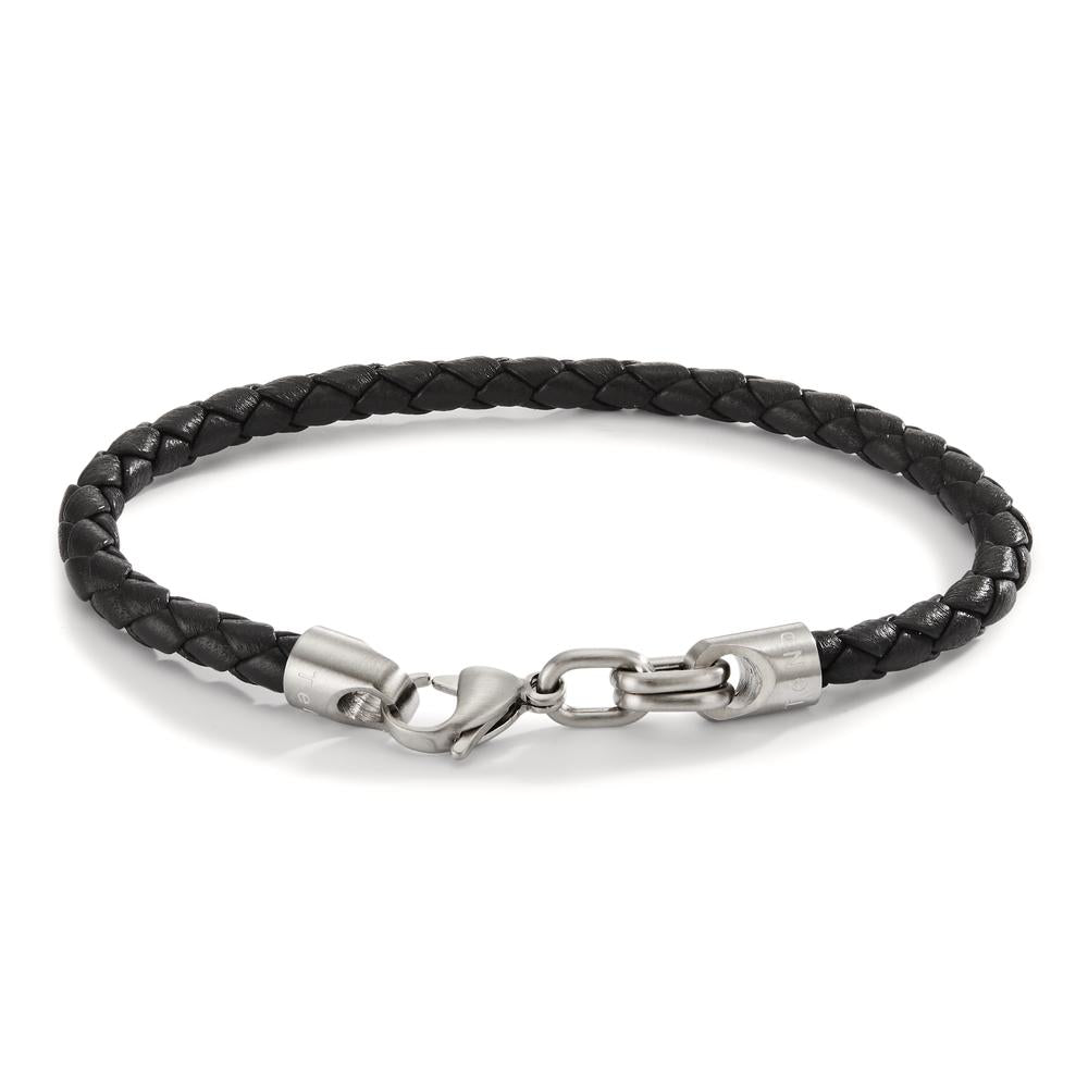 Bracciale Acciaio inossidabile, Pelle 19 cm Ø5 mm