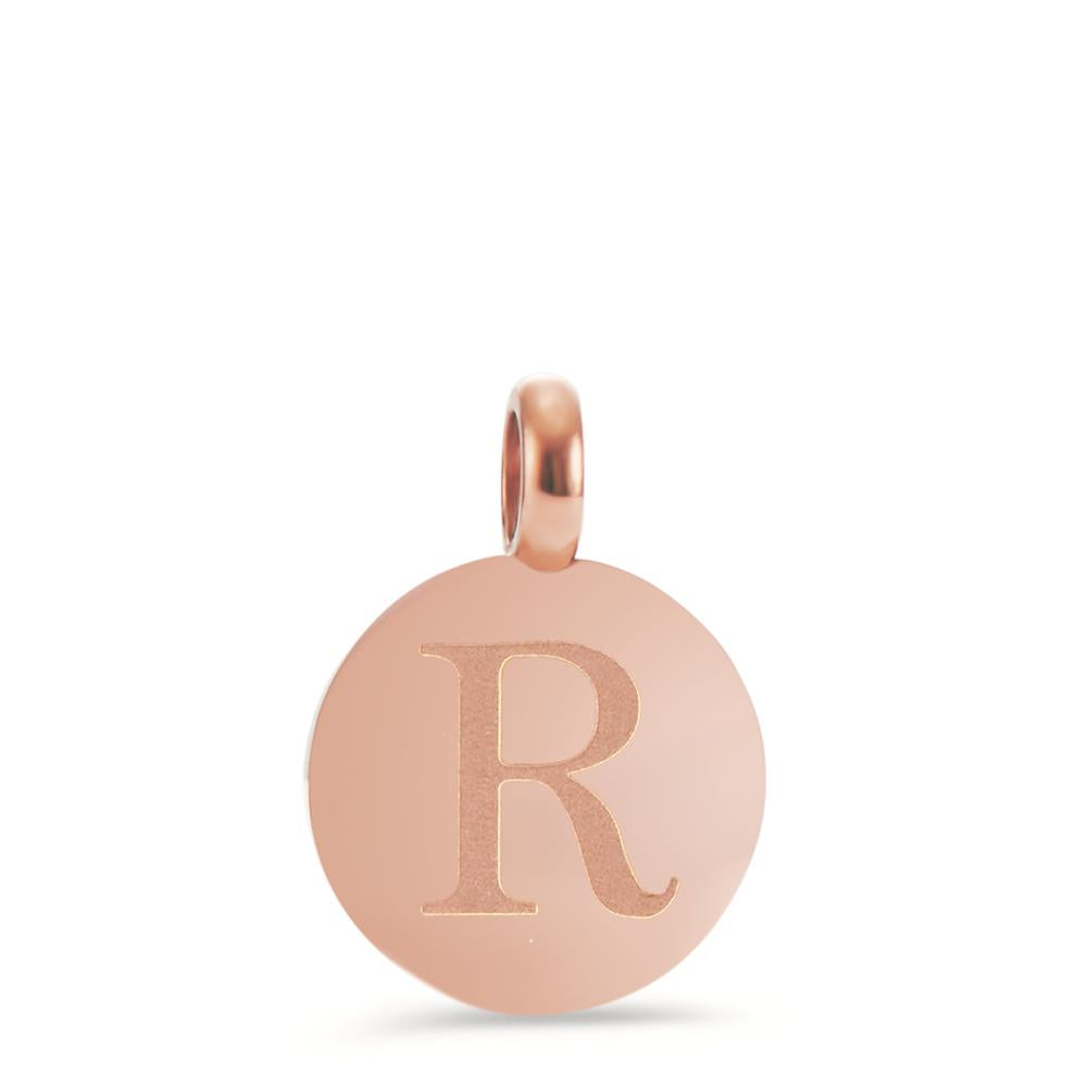 Coin-Anhänger Buchstabe R Edelstahl rosé IP Ø11 mm