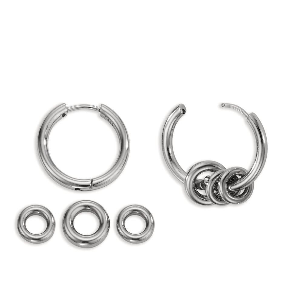 Creolen Set Loop Silver aus Edelstahl Ø21mm