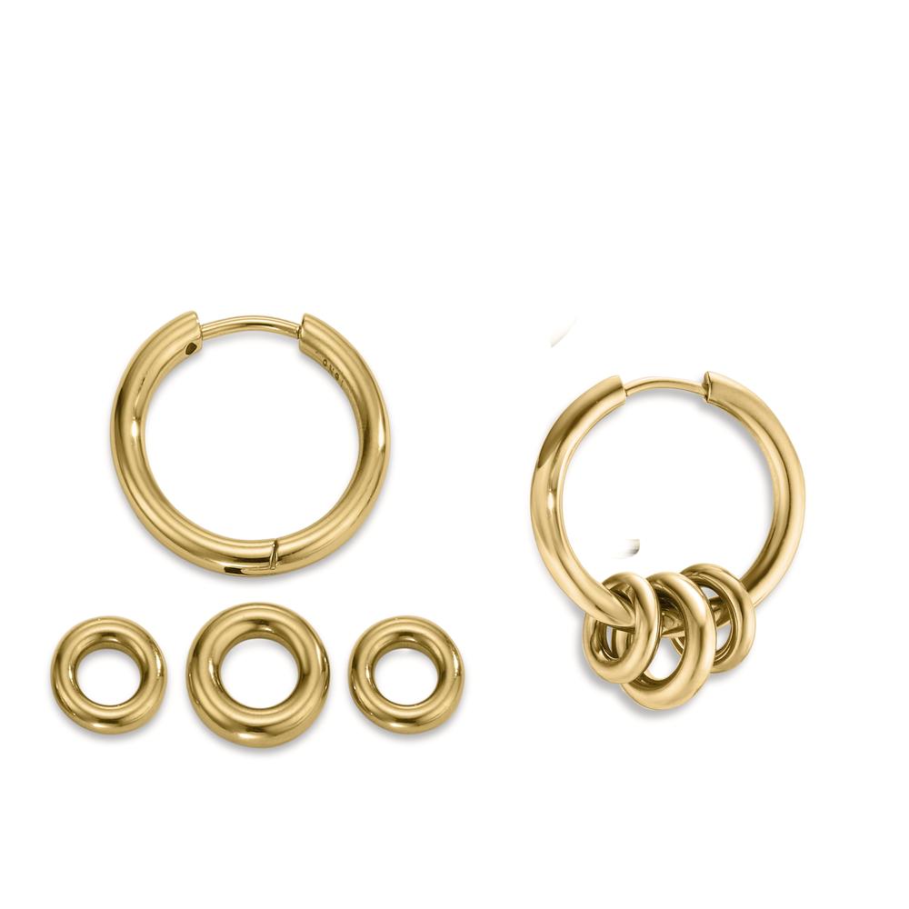 Creolen Set Loop Gold aus Edelstahl Ø21mm