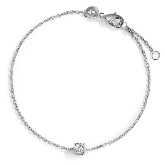 Bracciale Argento Zirconia rodiato 16-18 cm Ø4 mm