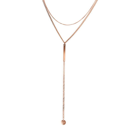 Collier Edelstahl rosé IP beschichtet verstellbar