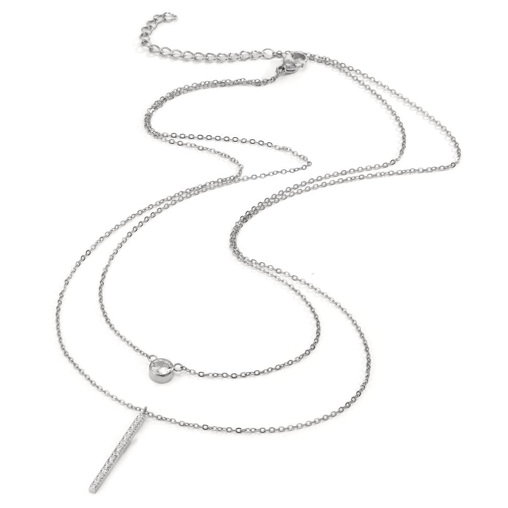 Collier Edelstahl Zirkonia 15 Steine verstellbar