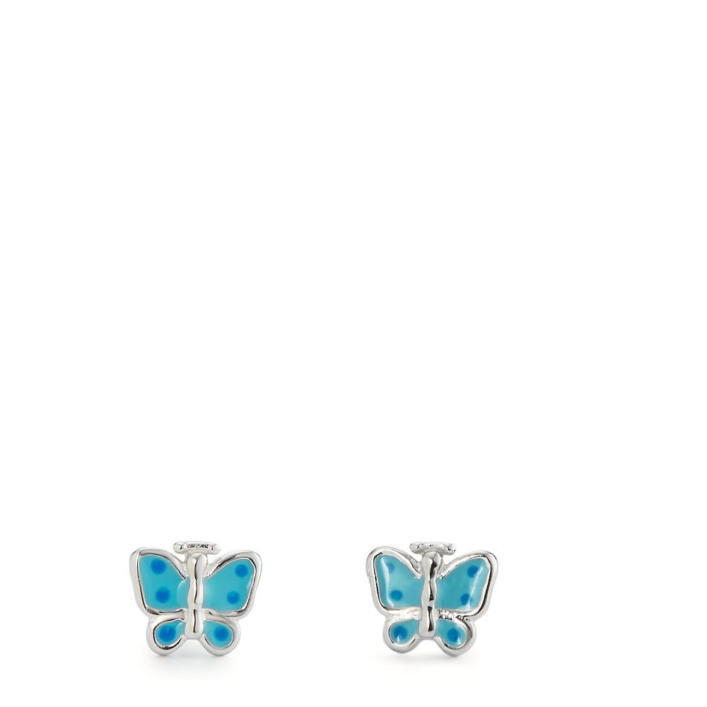 Clous d'oreilles Argent Rhodié Papillon Ø6 mm