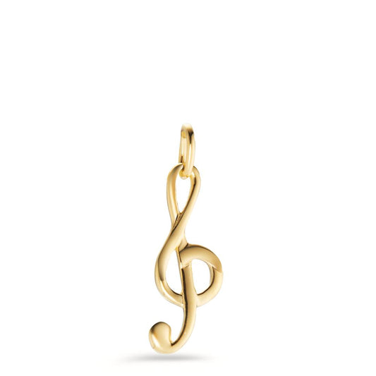 Pendentif Argent jaune Plaqué or Clef musicale