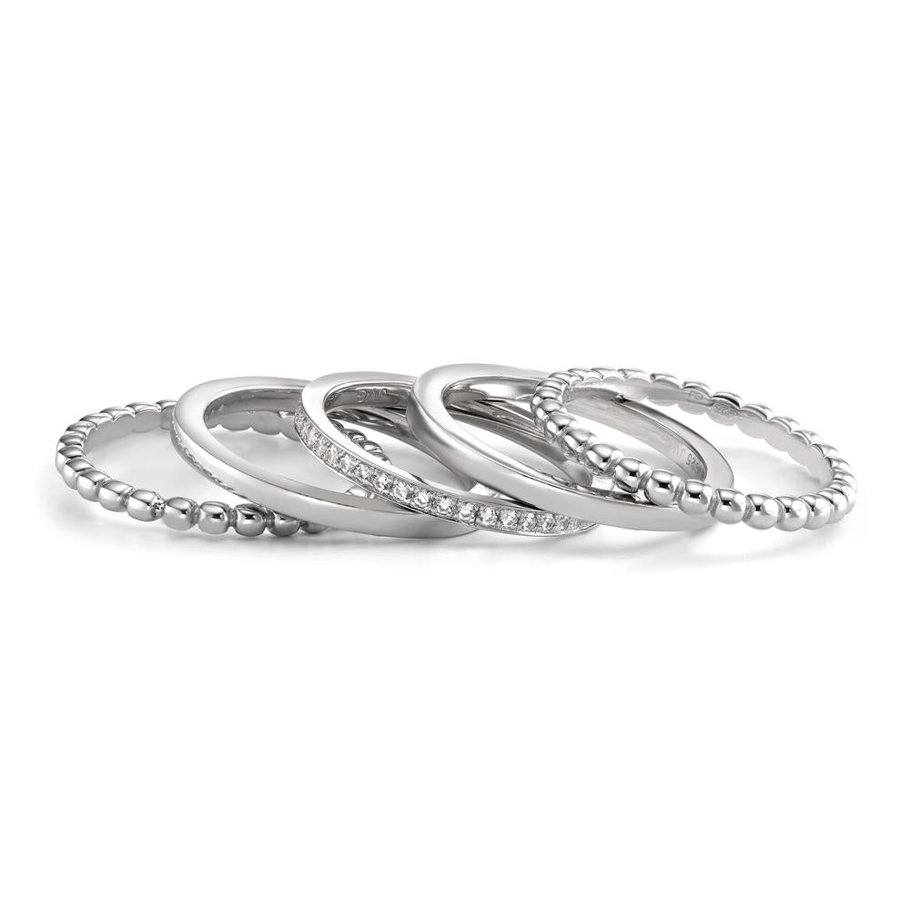 Memory Ring Silber Zirkonia weiss rhodiniert