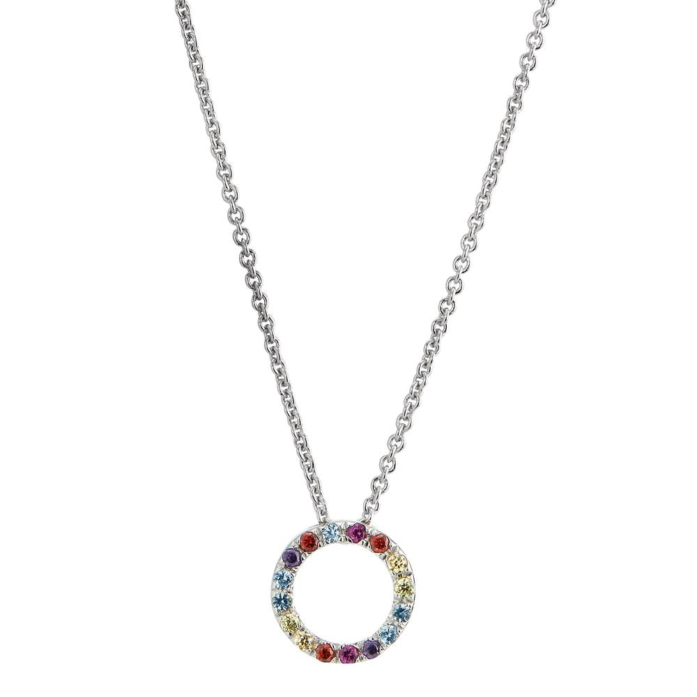 Collana Argento Zirconia colorato rodiato 42-45 cm