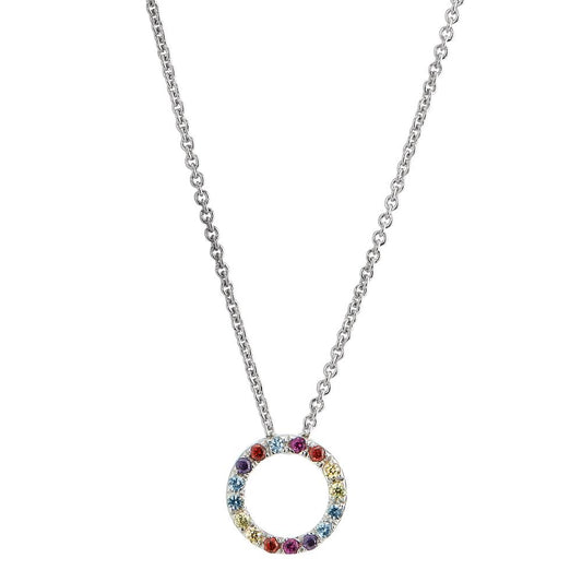 Collana Argento Zirconia colorato rodiato 42-45 cm