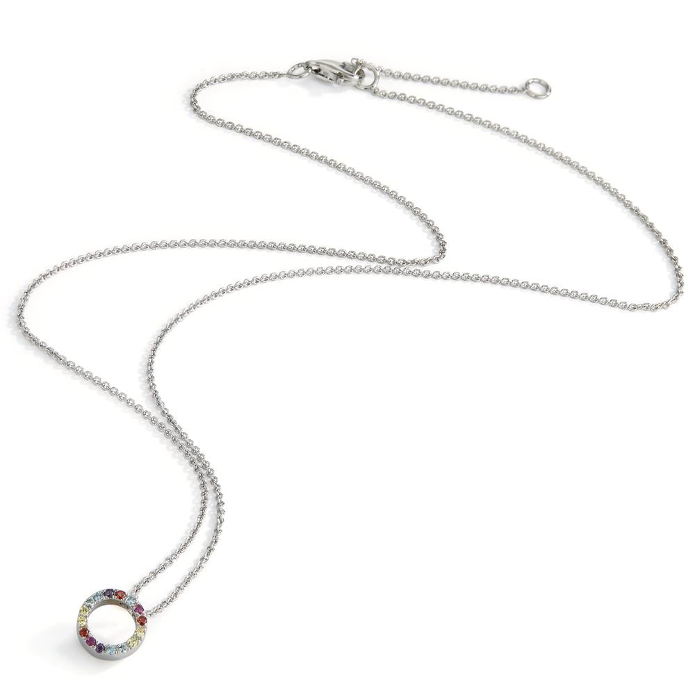 Collana Argento Zirconia colorato rodiato 42-45 cm