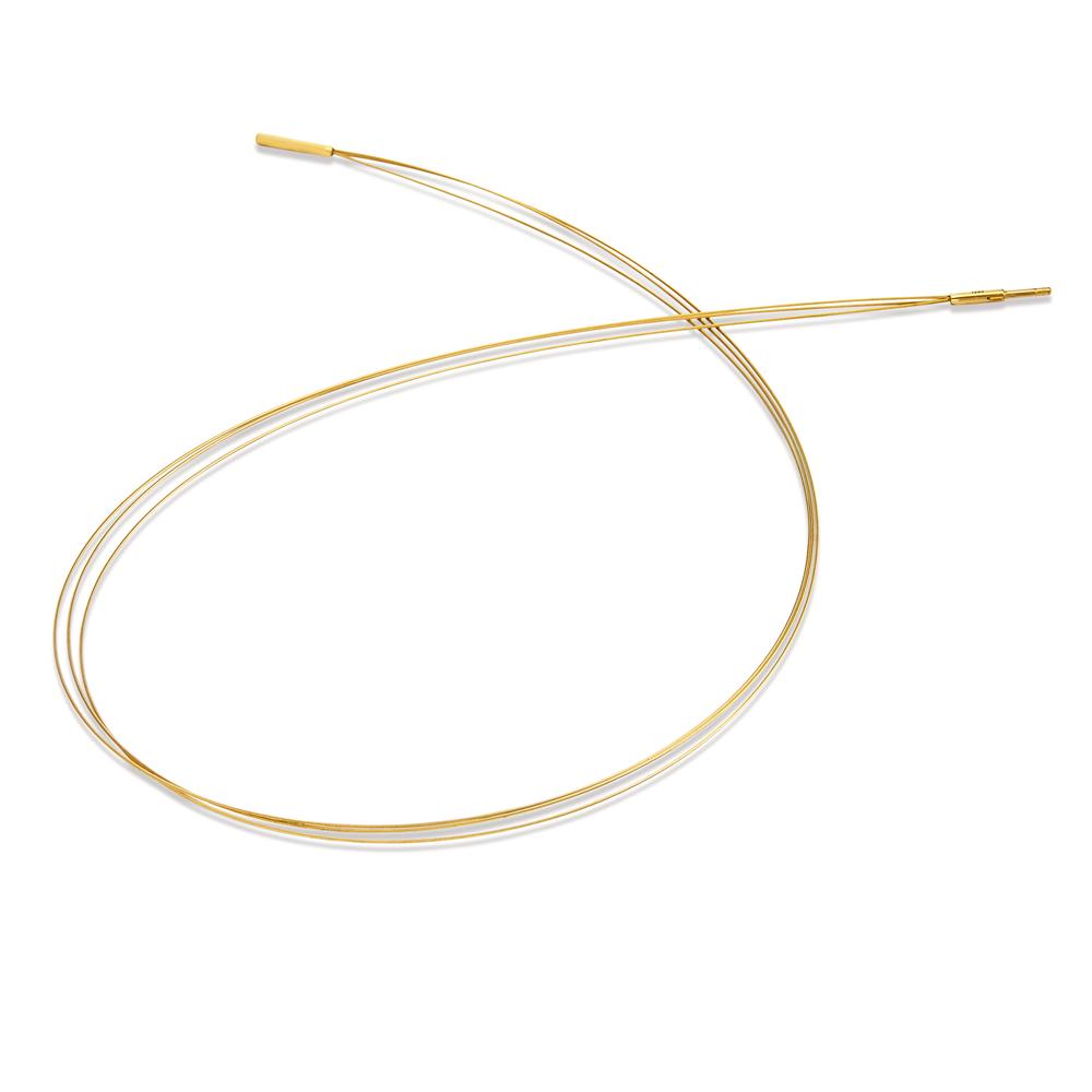 Seilcollier Aurely Gold aus Edelstahl 3-reihig mit Clipverschluss, 50cm