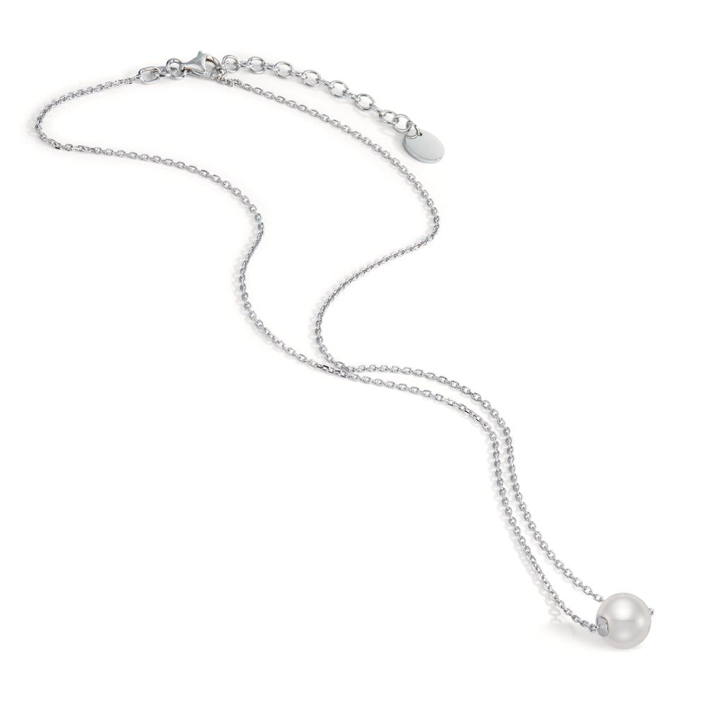 Collier Argent Rhodié perle d'eau douce 40-43 cm