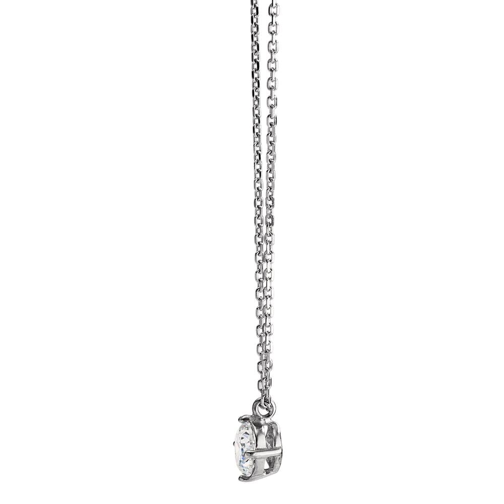 Collier Silber Zirkonia rhodiniert verstellbar Ø6 mm