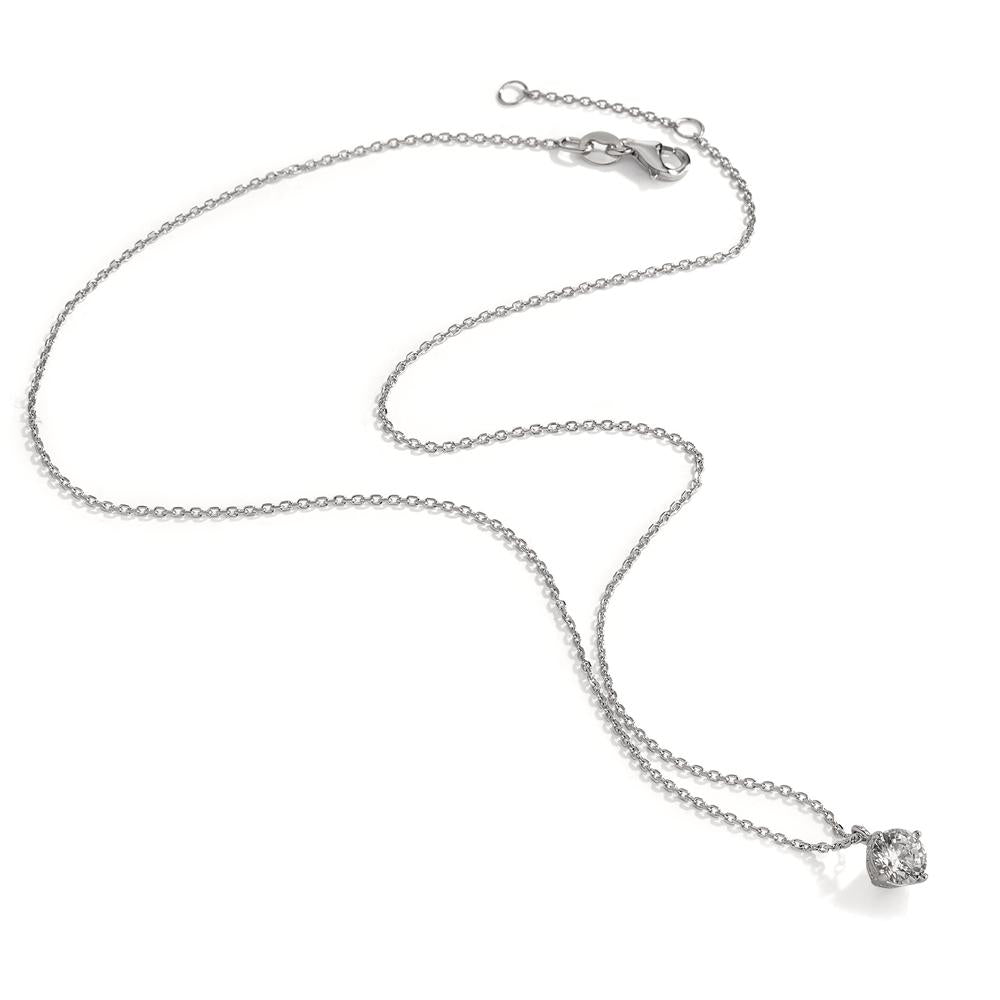 Collier Silber Zirkonia rhodiniert verstellbar Ø6 mm