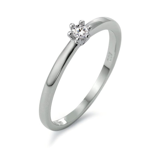 Bague solitaire Platine 950 Diamant blanc, 0.07 ct, brillant, w-si