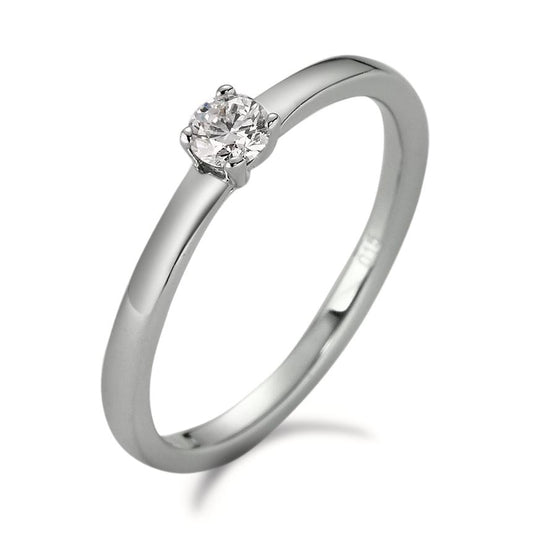 Bague solitaire Platine 950 Diamant blanc, 0.15 ct, brillant, w-si