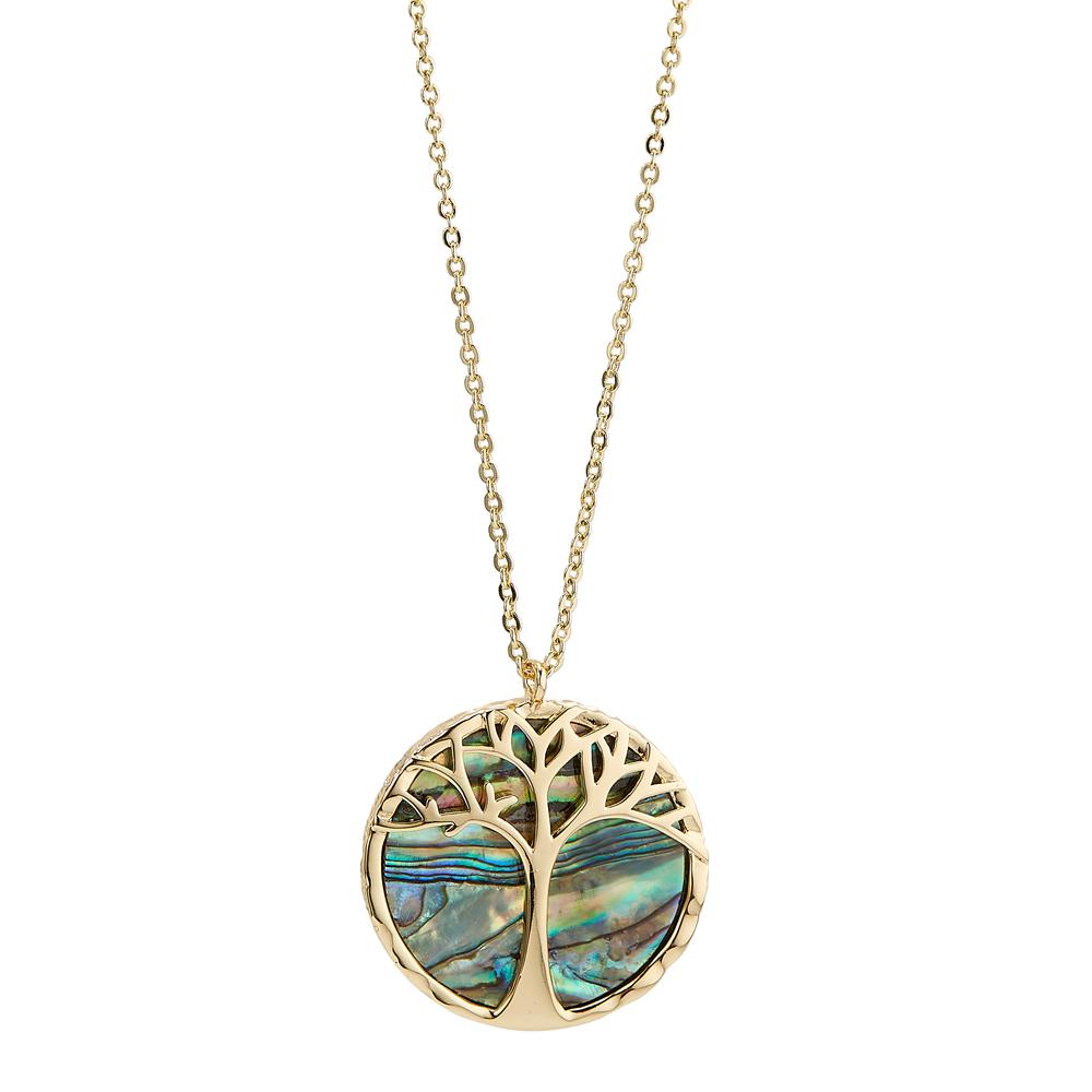 Collier Bronze Abalone Arbre de la vie 42 cm Ø25 mm