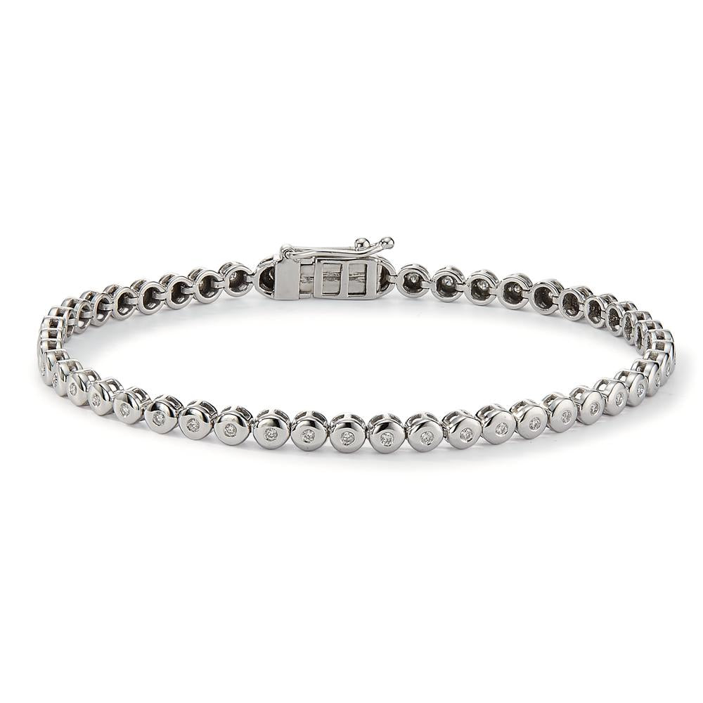 Bracelet Or blanc 14K Diamant 0.48 ct, 48 Pierres, w-si 18 cm