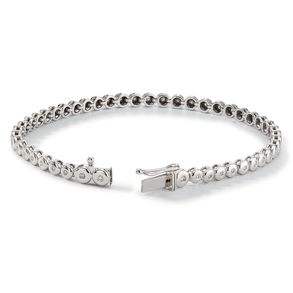 Bracelet Or blanc 14K Diamant 0.48 ct, 48 Pierres, w-si 18 cm