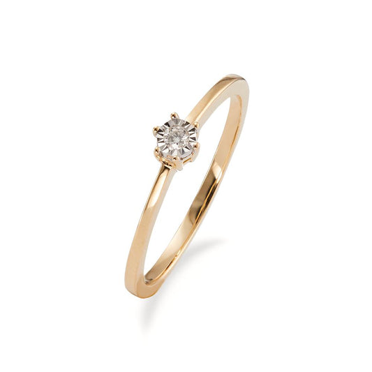 Bague solitaire Or jaune 18K Diamant 0.03 ct, w-si Bicolore