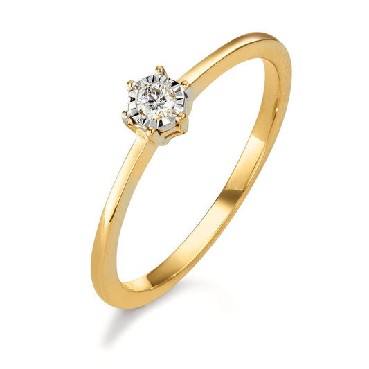 Fingerring 750/18 K Gelbgold Diamant 0.05 ct, w-si bicolor Ø4 mm