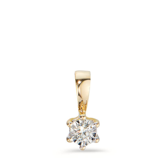 Anhänger 750/18 K Gelbgold Diamant 0.05 ct, w-si bicolor Ø4 mm