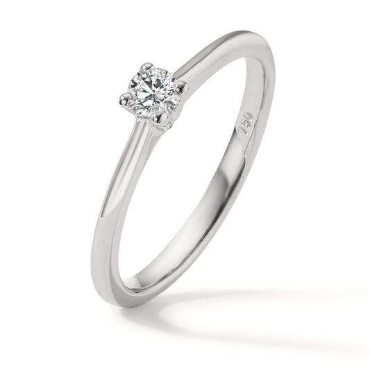 Bague solitaire Or blanc 18K Diamant 0.15 ct, w-si