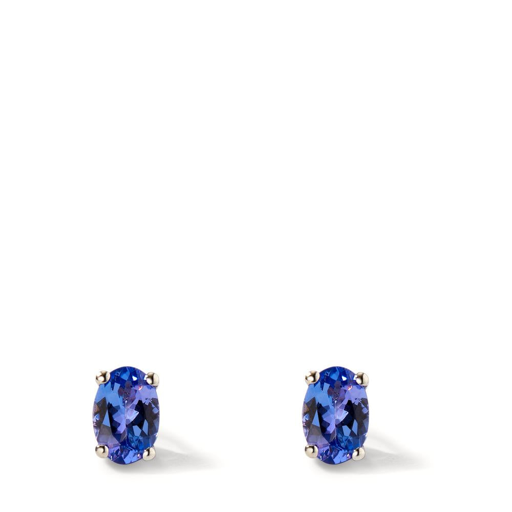 Clous d'oreilles Or blanc 18K Tanzanite