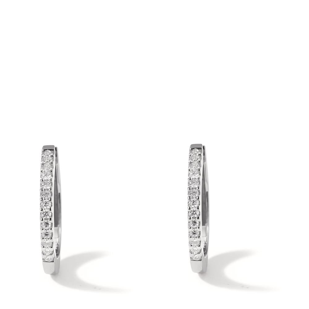 Créoles à charnières Or blanc 18K Diamant 0.125 ct, 26 Pierres, w-si