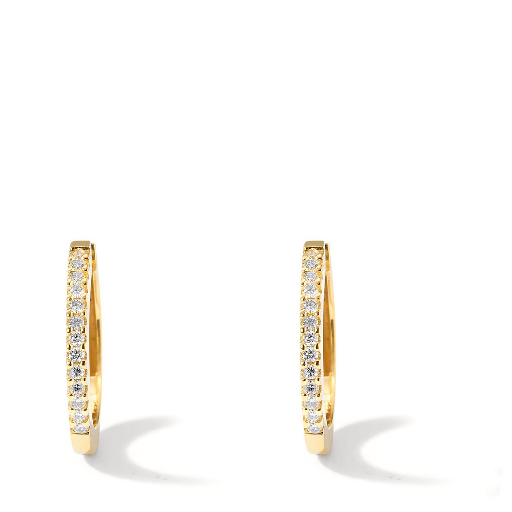 Créoles à charnières Or jaune 18K Diamant 0.125 ct, 26 Pierres, w-si