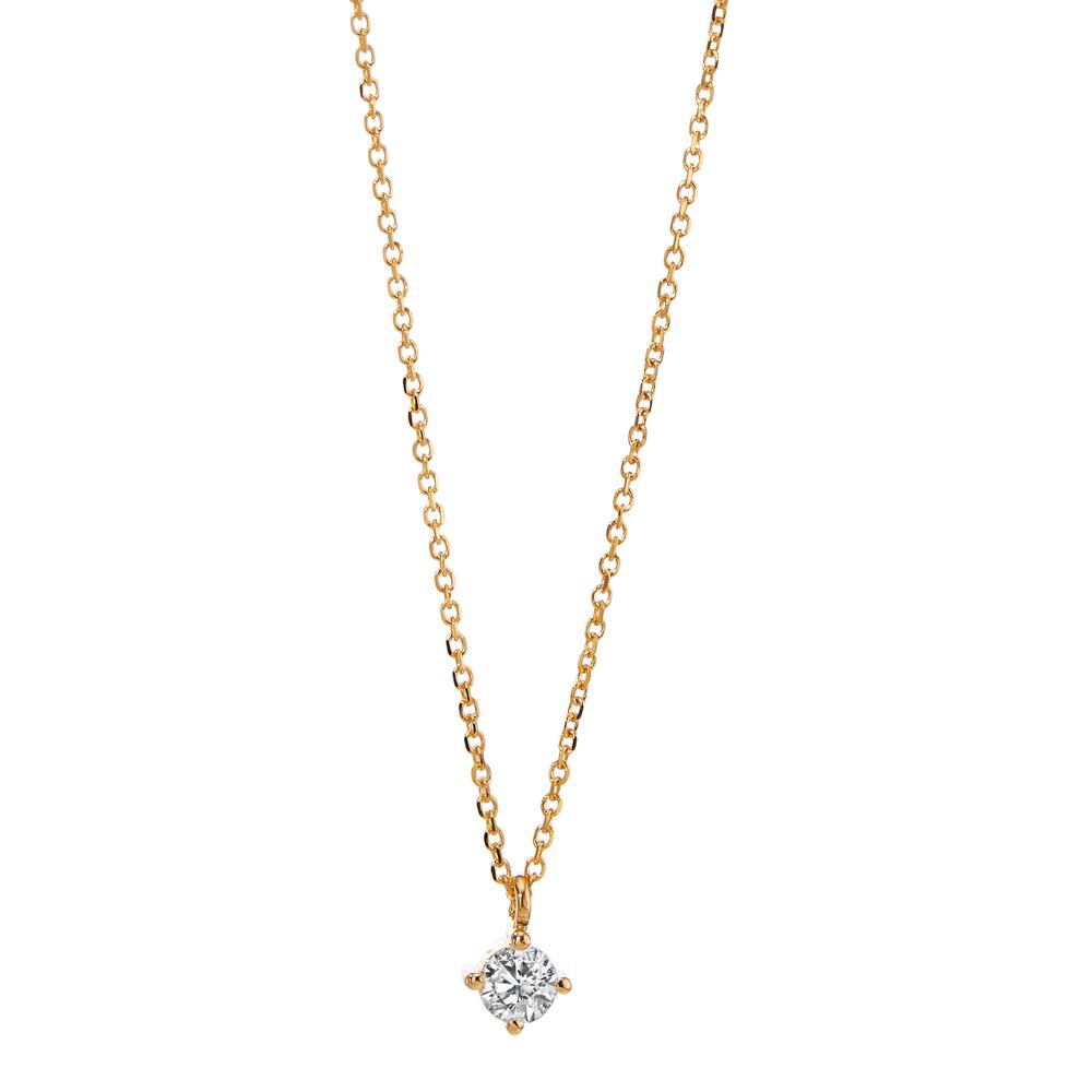 Collier 750/18 K Gelbgold Diamant 0.10 ct, w-si verstellbar