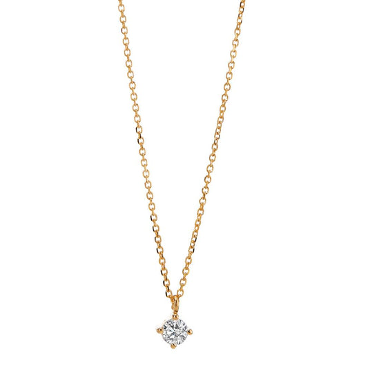 Collana Oro giallo 750/18 carati Diamante 0.10 ct, w-si 42-45 cm