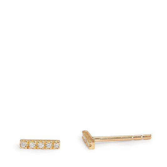 Clous d'oreilles Or jaune 18K Diamant 0.05 ct, 10 Pierres, w-si