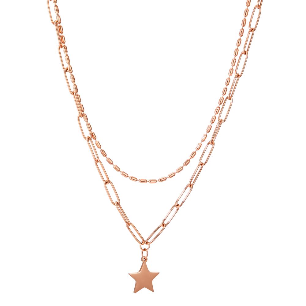 Collier Acier inoxydable rosé PVD Étoile 42-45 cm