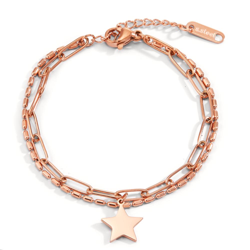 Bracciale Acciaio inossidabile rosa rivestimento IP Stella 16-19 cm